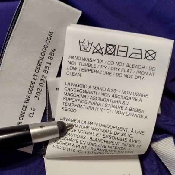 Off-White Virgil Abloh Purple Twist Mock Neck Dress Second Skin 14 US 48 IT NWT - Picture 14 of 16